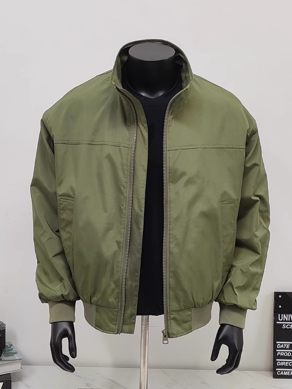 Retro Stand Up Collar Flying Jacket, Loose And Versatile, Inner Pocket Baseball Jacket_voghion.com