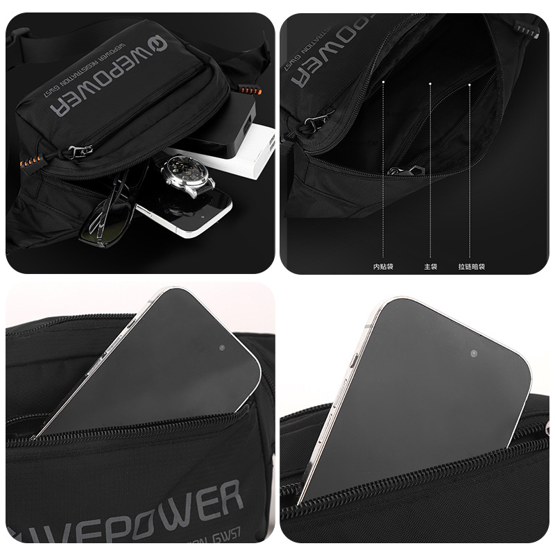 WEPOWER nuevo tipo de bolso de cintura para hombres, bolso de hombro para viajes deportivos al aire libre, bolso de pecho multifuncional para montar