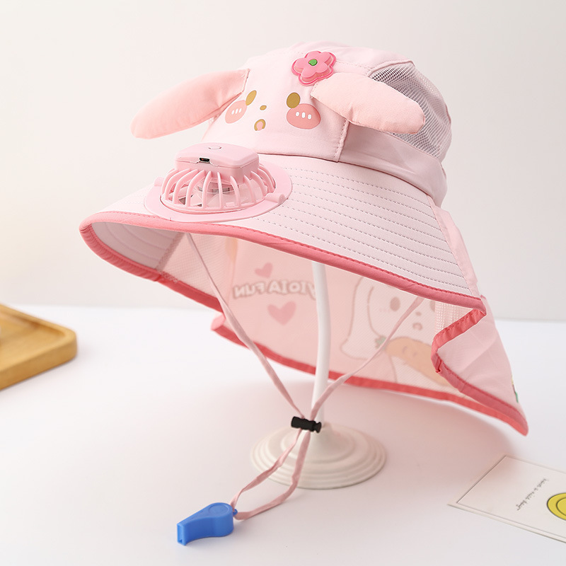 Bonito unicornio sombrero solar recargable con ventilador sombrero de chal de verano para niñas grandes gorras para niños