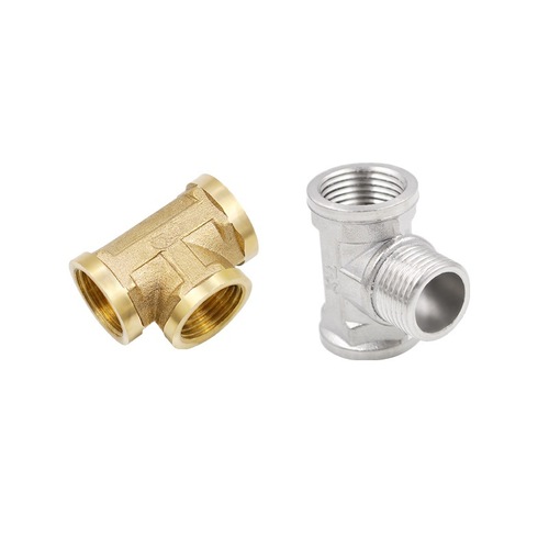 4 points inner wire copper stainless steel tee Y-shaped tee outer wire four-way 6 minutes 1 inch inner and outer teeth water pipe joint accessories