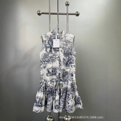 高品質 D ファミリールイプリントドレス夏のトレンドジャングルプリント気質ノースリーブドレス