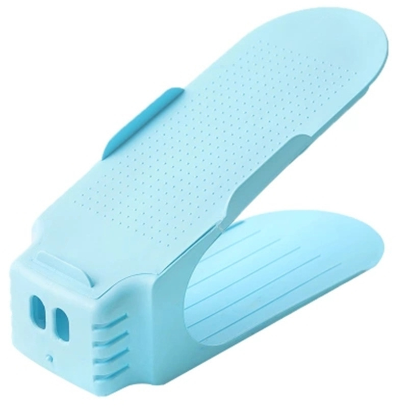 Simple multi-funcional creativo integrado de doble capa no ajustable organizador zapato rack de almacenamiento de plástico bricolaje zapato gabinete