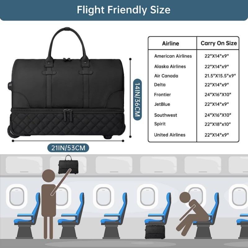 Bolsa de viaje plegable portátil con palanca de tracción, bolsa de ropa para hombres y mujeres, bolsa de ejercicios al aire libre, bolsa multifuncional para pasar la noche