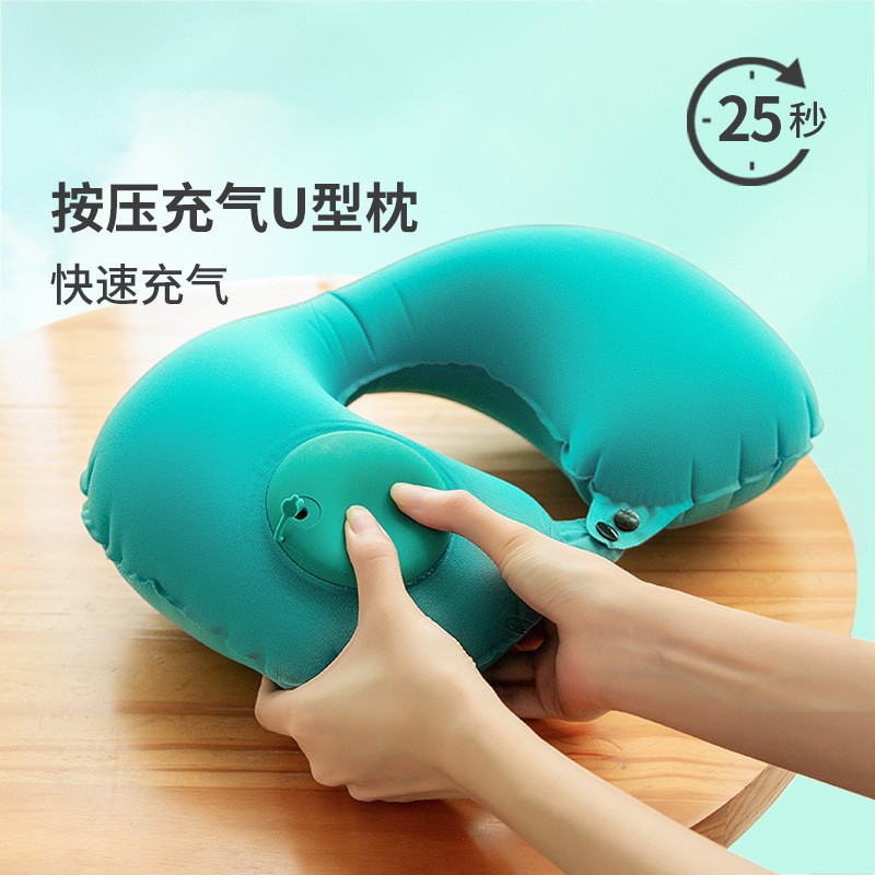 Travel neck pillow at lunchtime