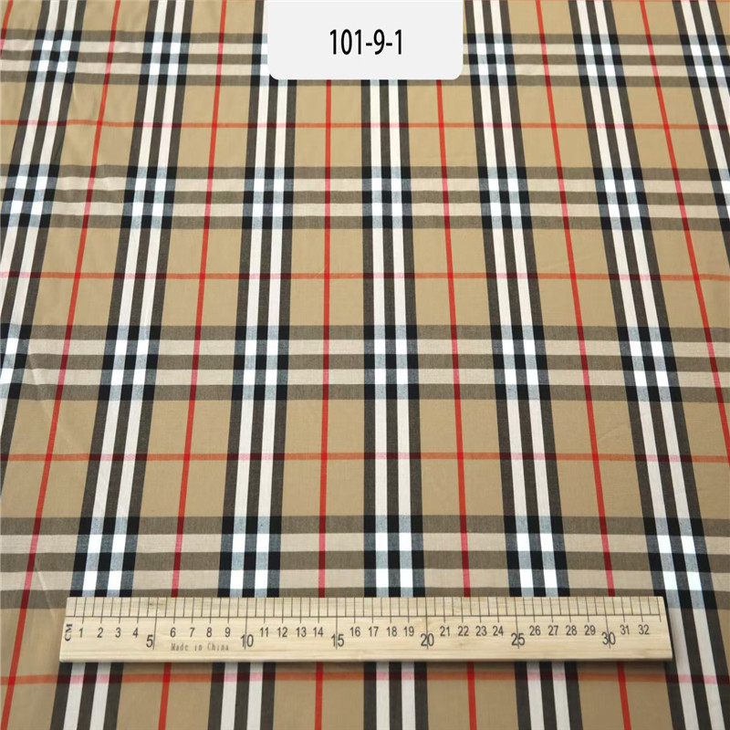 现货宝利格子面料 男女衬衫布 潮牌裙子风衣里布箱包布料批发