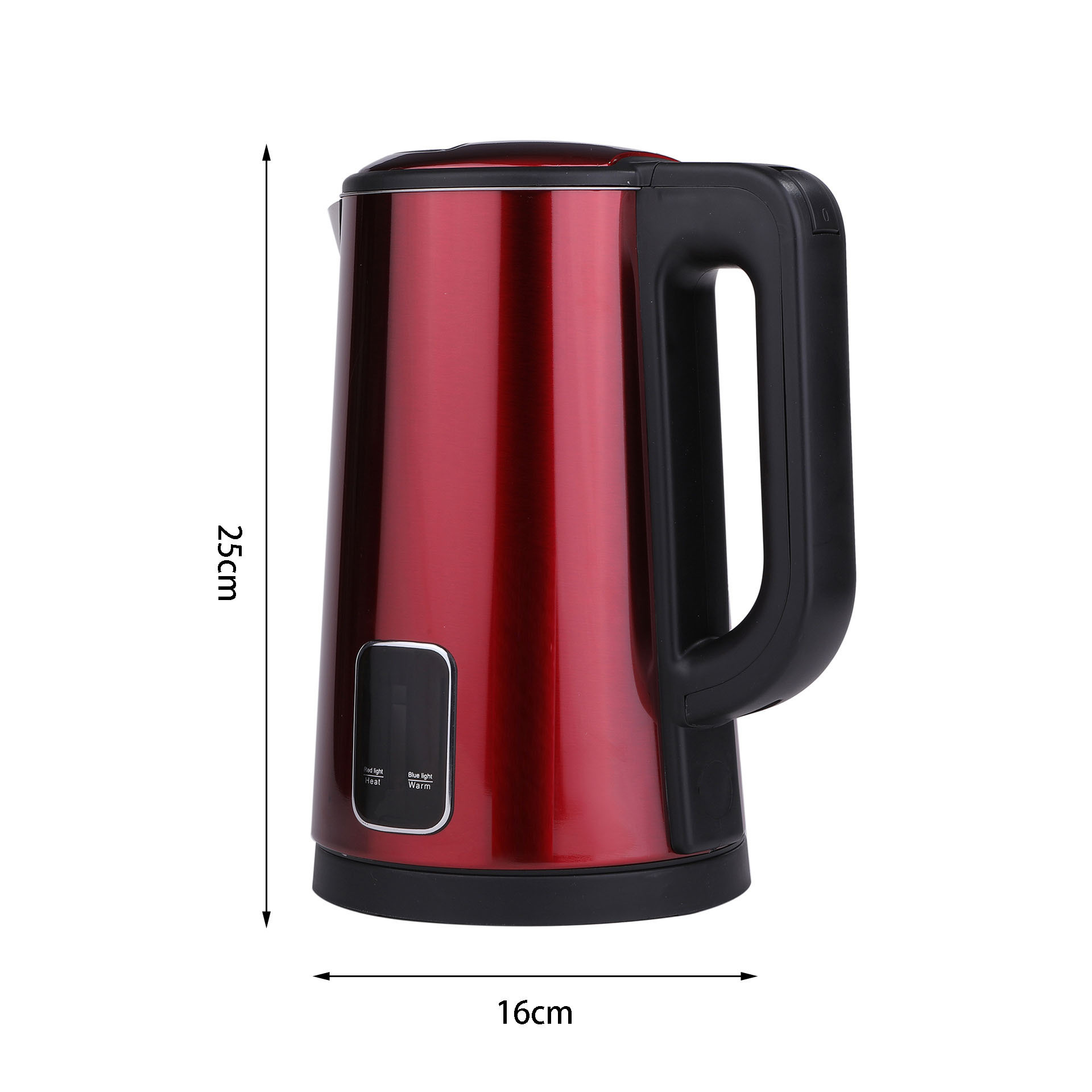 Hervidor eléctrico transfronterizo BS insertado hervidor de acero inoxidable de doble capa 2.5L hervidor eléctrico de gran capacidad