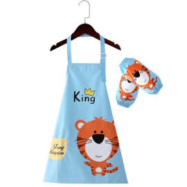 儿童围裙画画防水女孩美术课绘画护衣男孩厨房幼儿园吃饭宝宝罩衣