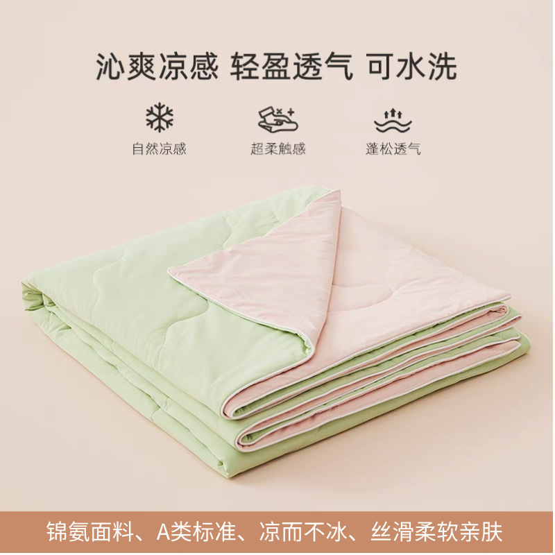 Edredón de enfriamiento de verano Clase A Jinji, colcha de verano de enfriamiento con núcleo, colcha de verano lavable a máquina, colcha de enfriamiento de verano de seda helada, colcha con aire acondicionado de verano