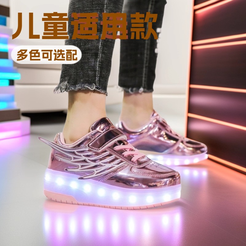Cross-Border Amazon Supply Heelys Shoes Led Children's Shoes Ultra-Light Automatic Luminous Shoes for Boys and Girls Light Shoes Casual Shoes