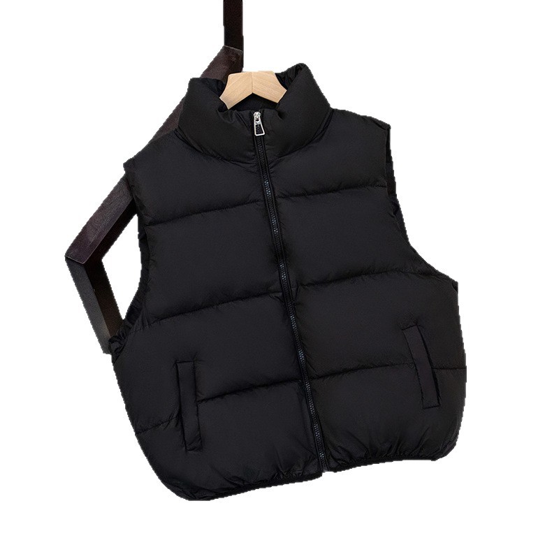 2025 nuevo chaleco encapuchado de invierno de moda universal estilo extranjero algodón delgado cortar hombro de mujer holgada coreana abrazadera de caballo de algodón image 5