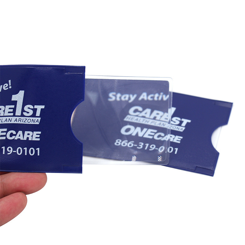 办公阅读助手卡套式PVC放大镜  客户定购抽拉式PVC卡套放大镜