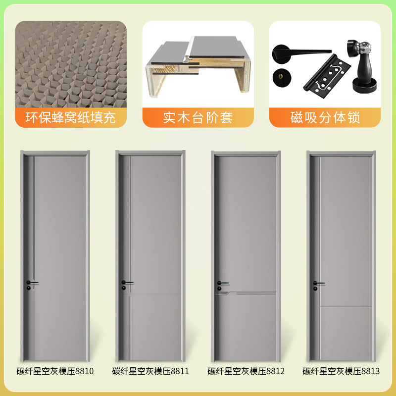 碳晶实木门室内门复合卧室门食品级PET门隔音房间门免漆门碳纤门|undefined