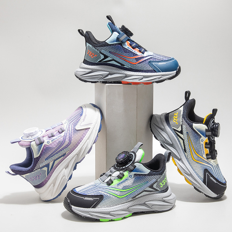 spring and autumn children‘s sneakers shoes rotating button breathable mesh sneakers dad shoes boys and girls shoes manufacturer direct sales