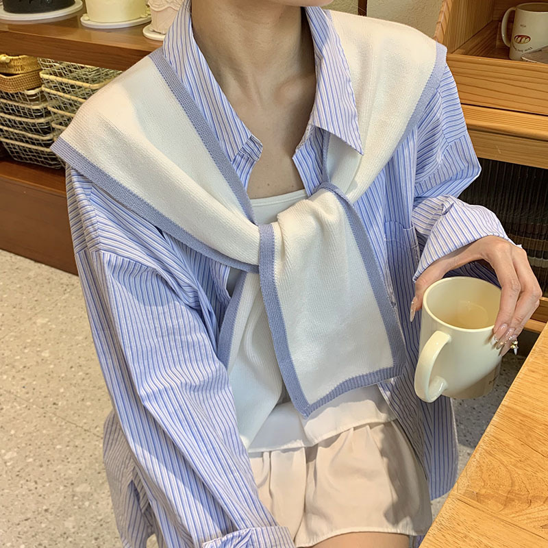 Chal de punto de alto nivel, todo fósforo, combinación de colores, diseño casual, diseño, chaleco, bufanda, decoración, cortina de pedo