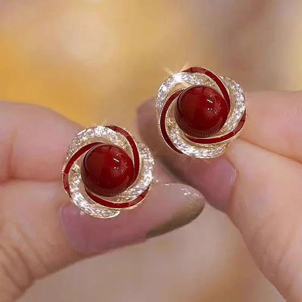 2026 New Style Diamond-Encrusted Pearl Earrings, Elegant and High-End Women's Earrings, Exquisite, Compact and Fashionable Earrings Wholesale
