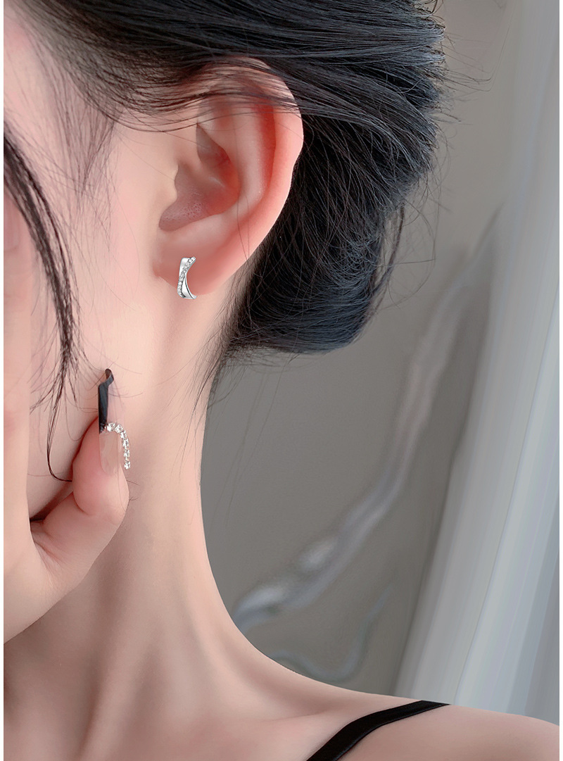 5g Weight S999 Silver Ear Needle Material Earrings Classification 1 Pair Quantity Daily Occasion 925 Sterling Silver Material Geometric Pattern Women's Gender Polished Finish Plating Design Elegant Style 1 Pair 925 Sterling Silver 925 Sterling Silver Earrings Geometric Earrings