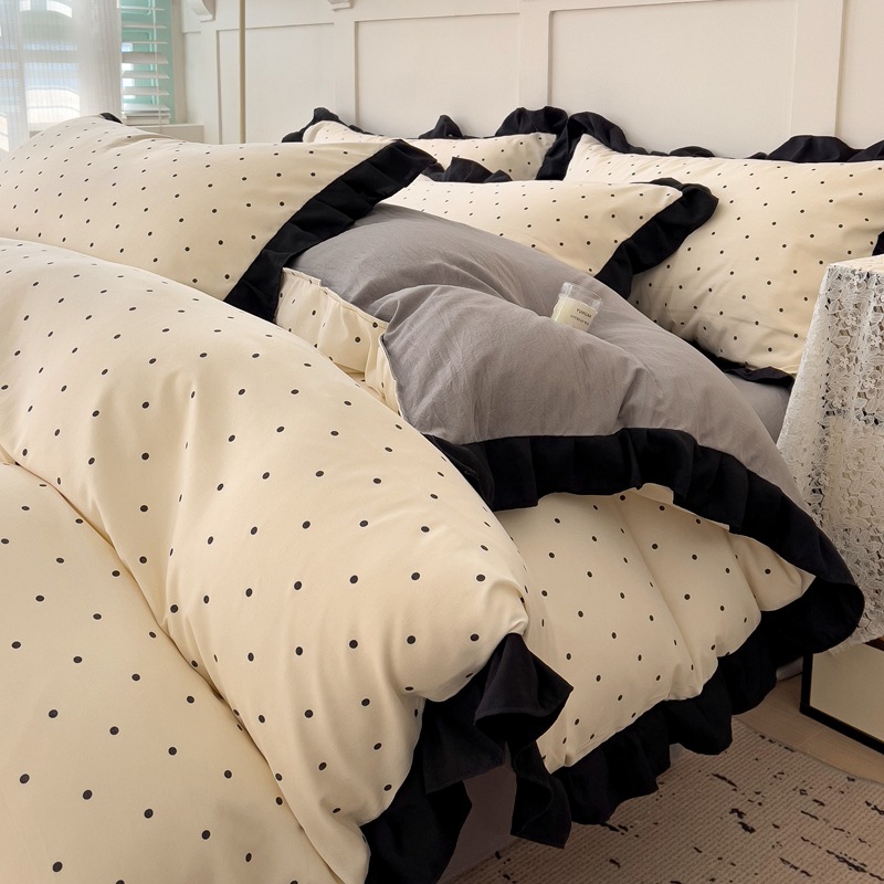 Conjunto de cama vintage boho francês nórdico com estampa de borboletas, quatro peças, 100% algodão lavado, estilo princesa Hepburn, capa de edredom e_voghion.com