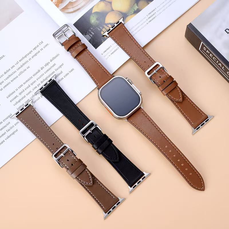 Suitable for Apple Watch Strap Iwatchultra Retro Genuine Leather Classy Smart Watch Strap Comfortable and Durable Classic