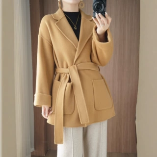减龄双面羊绒大衣女2025秋冬新款100%羊毛呢中长款宽松气质外套