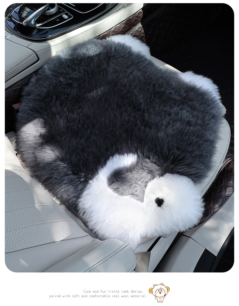 New Long-Haired Little Sheep Car Seat Cushion Winter Warm Wool Square Cushion Simple Car Interior Cross-Border Wholesale