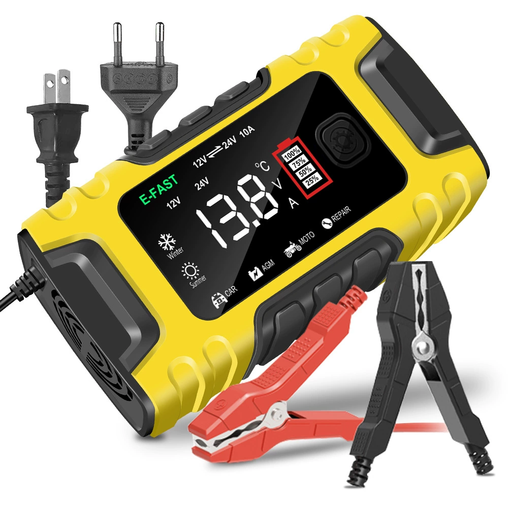 E-FAST зарядное устройство для надувного аккумулятора мотоцикла 12V24V10A автомобильное зарядное устройство