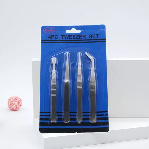 New Cross-Border Fully Sprayed Stainless Steel Tweezers, Non-Stick Eyelash Tweezers, Exquisite Cardboard False Eyelashes, Gold Feather Clips