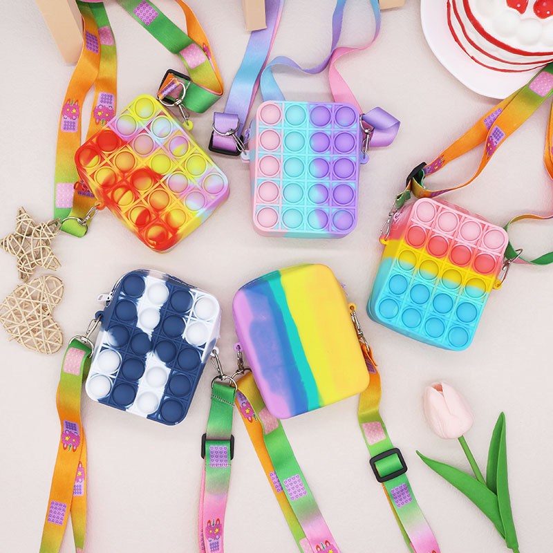 Ratón asesino Pioneer prensa bolsa de hombro de color unicornio bolsa de los niños bolsa de mensajero cuadrado fresa monedero