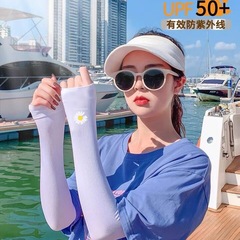 Female and Unisex Summer Sun Protection Cooling Ice Sleeve with Breathable UV Protection Arm Cover for Students - Korean Style