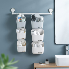 Bathroom kitchen tandem hanging basket household wall-mounted storage rack under storage basket dormitory bed arrangement small hanging basket