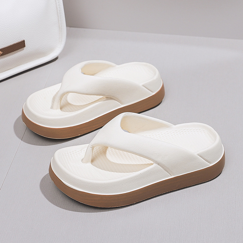 Women's Flip-Flops for Summer, High-End, Non-Slip, Thick-Soled, Fashionable, Soft-Soled, Height-Increasing Beach Sandals, Comfortable for Women