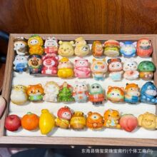 精品象牙果根付KT猫葫芦怪拉布布手工彩绘散珠文玩配饰DIY串珠手