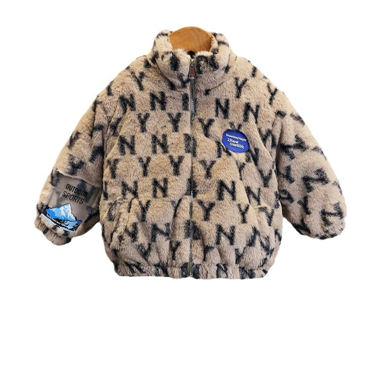 어린이 의류 소년 코트 가을과 겨울 잘 생긴  의 기모 중간 두꺼운 코튼 패딩 코트 아이들의 두꺼운 겨울 코트 유행 코튼 패딩 재킷