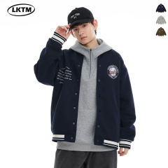 LKTMメンズ # アメリカレトロ刺繍野球服ジャケット男女ファッションブランドカップル