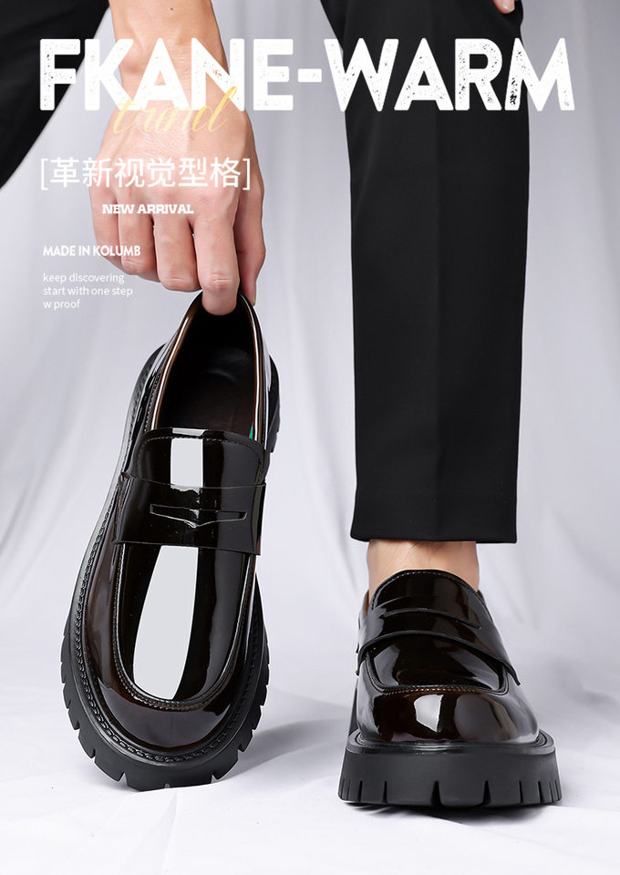 Bốt Martin nam cổ thấp mũi tròn độn đế, phong cách Anh Quốc casual, thoáng khí, chống trượt — Màu nâu, màu đen chi tiết 4