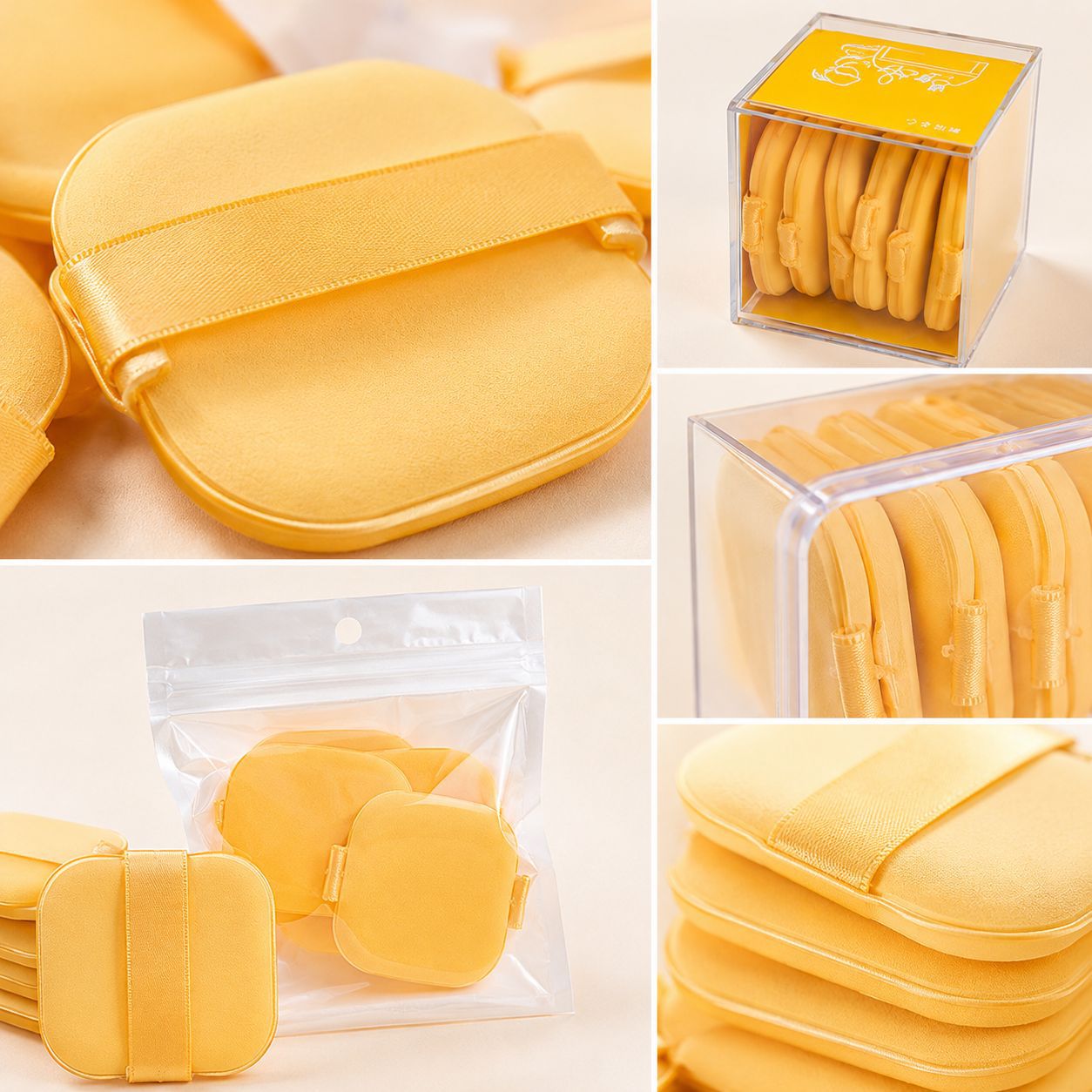 Juego de esponjas de maquillaje ultra suaves en stock, que no absorben polvo, de doble uso para aplicaciones en seco y húmedo, esponja tipo cojín, especial para base líquida, venta al por mayor.