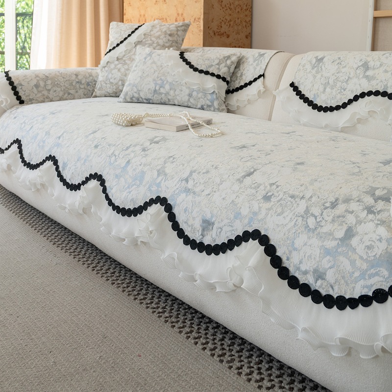 Sofa Cushion French Accessible Luxury Chenille Non-Slip Cushion Four-Season Universal High-End Cover 2025 New Cover Cloth
