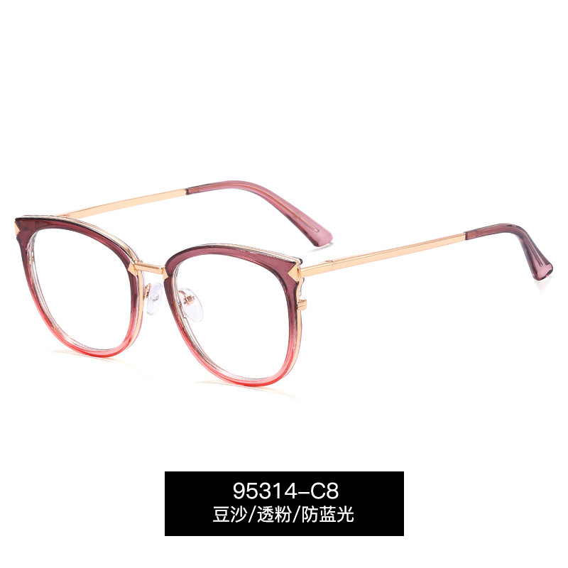 95314 2022 nuevas gafas de marco de moda transfronteriza gafas de luz anti-azul de las mujeres europeas y americanas gafas de miopía redondas marco