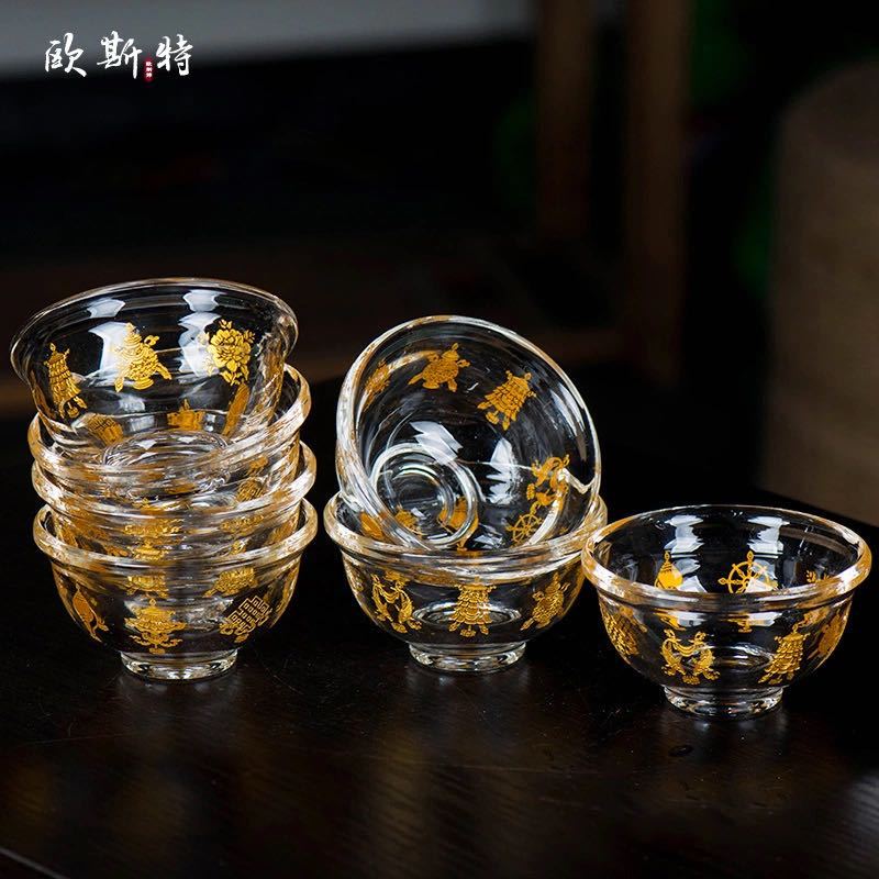 Tibetan Buddhist eight offering cups eight auspicious water offering bowls zhaitian bowl water offering bowl eight offering cups crystal Buddhist holy water cup