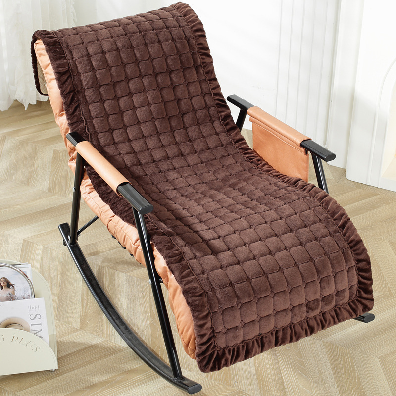 Winter Thickened Plush Rocking Chair Recliner Cushion Backrest Integrated Nap Nap Cushion Single One-piece Chair Cushion