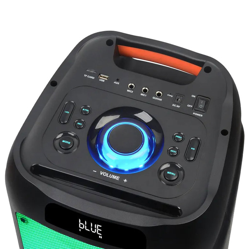 外国貿易の新商品の屋外の大出力の双10寸の重低音のbluetoothのスピーカーの大音量のhifiは炎の明かりの音響をまねます。|undefined
