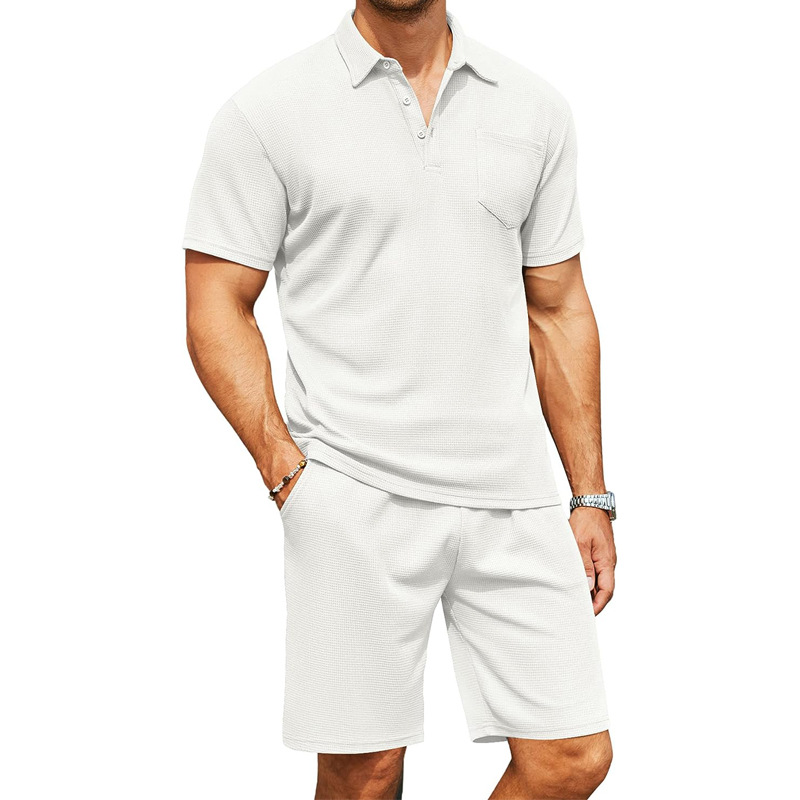 Men's Solid Color Shorts Sets Men's Clothing display picture 5