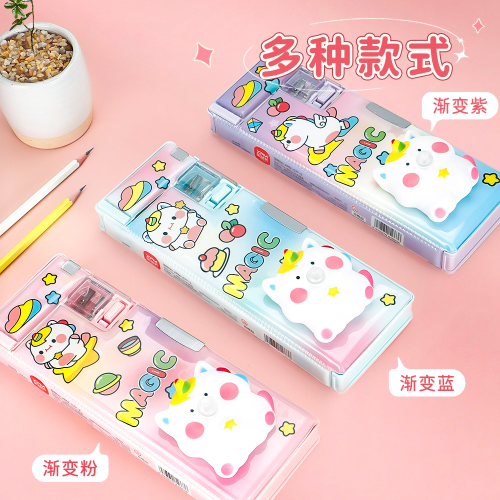 Caja de papelería tridimensional 3D caja de papelería de descompresión explosiva caja de papelería de burbujas de escupir caja de papelería de lápiz para estudiantes al por mayor