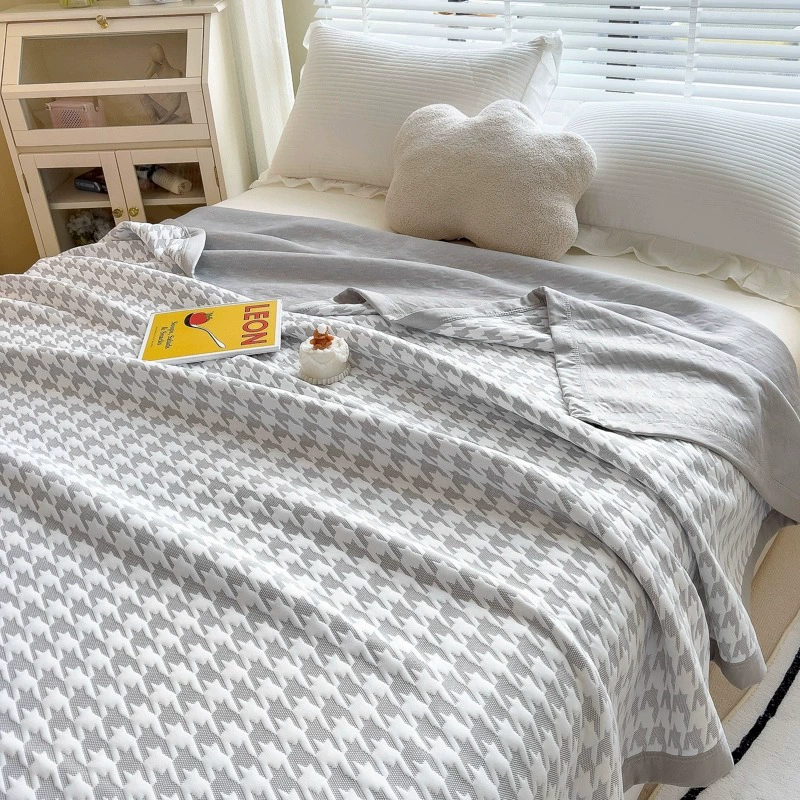 Knitted cotton duvet for office, summer sofa for sleep, towel, cool duvet