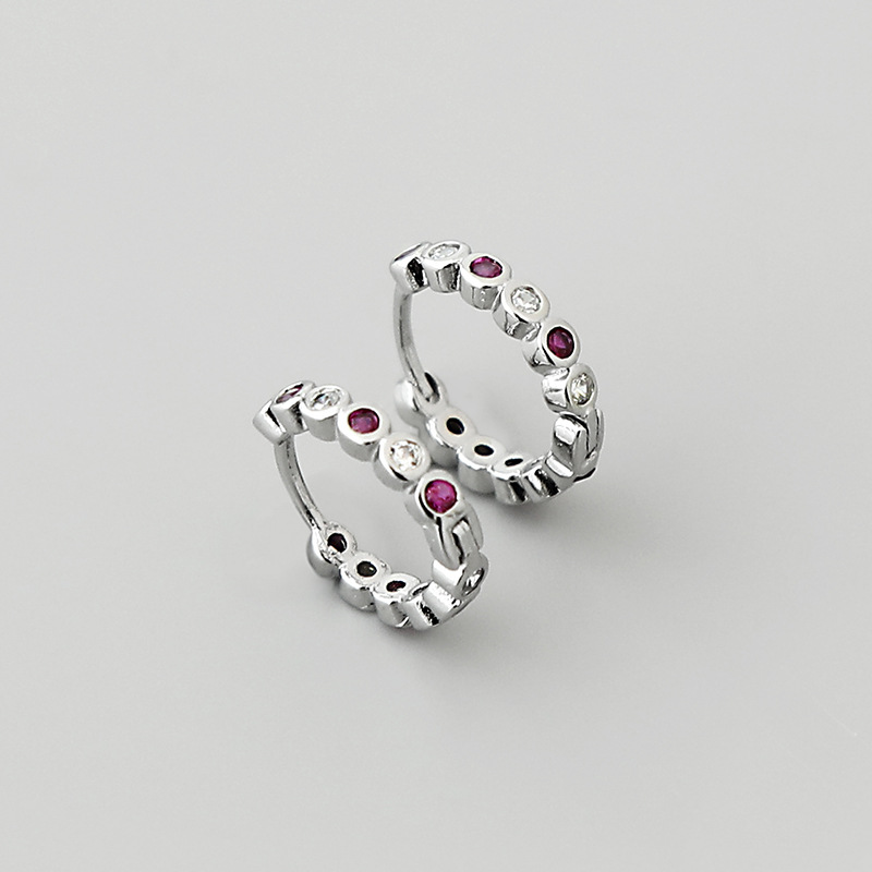 fashion powder white zircon copper earrings wholesale Nihaojewelrypicture4