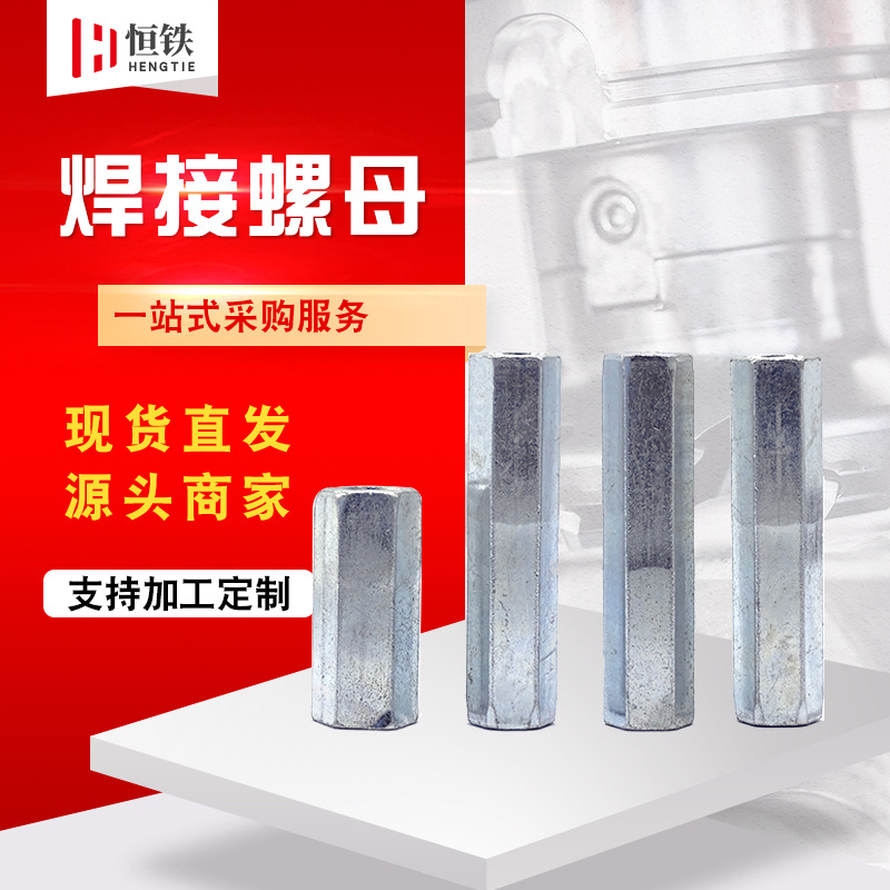 供应六角接头螺母 镀锌加长六角接头螺母 加长圆形连接丝杠接头母