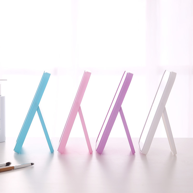 Espejo de maquillaje de escritorio, tamaño grande, espejo plegable estilo princesa, espejo rectangular, espejo sencillo para dormitorio.