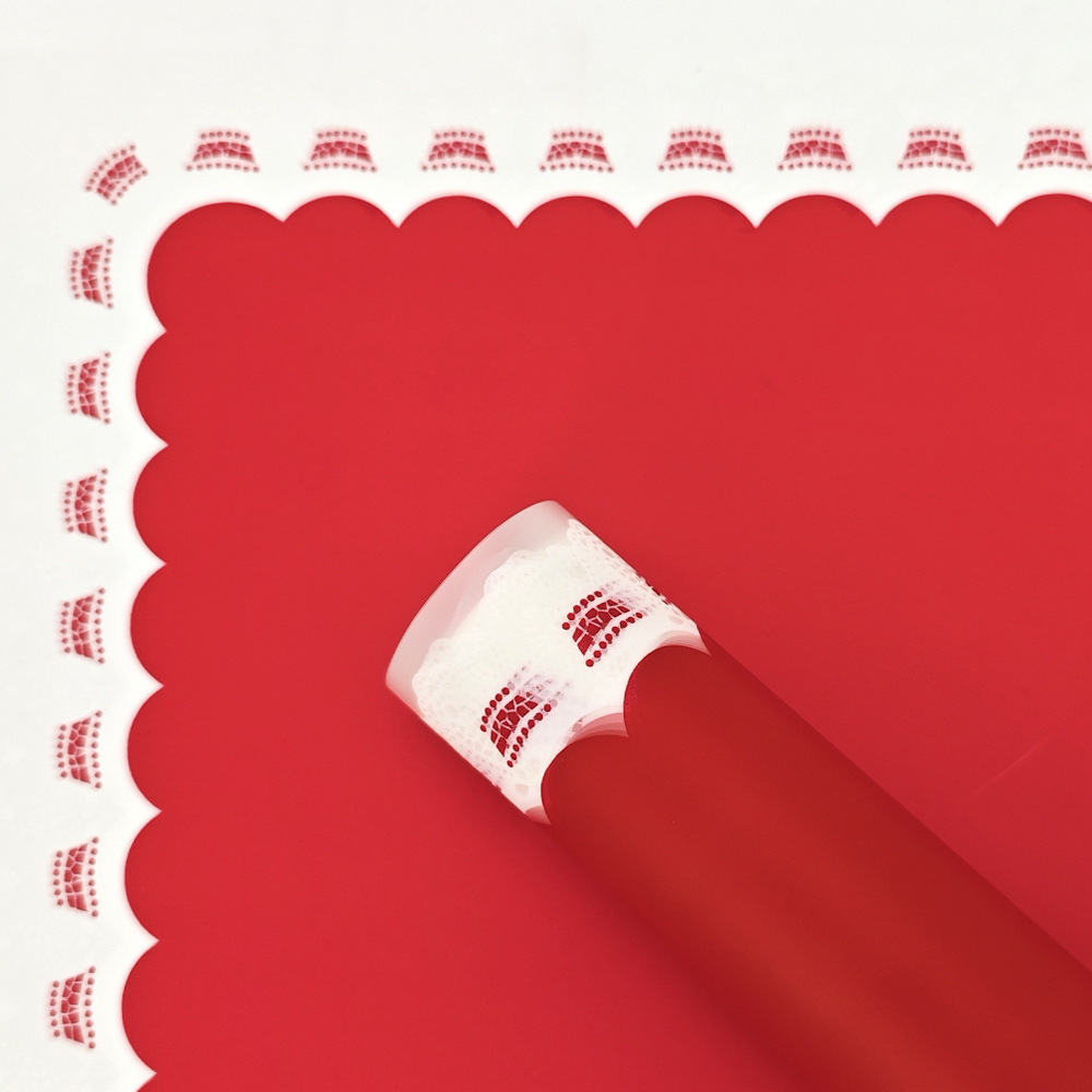 레이스 테두리 한국 번들 종이 [빨간색]; 20 장/팩