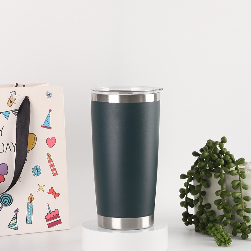 Taza de automóvil de color transfronterizo 304 taza de aislamiento de vacío de acero inoxidable de doble capa resistente a caídas portable de aislamiento de frío taza recta