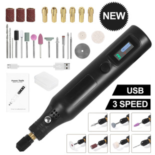 Mini electric grinder 3-speed with display polishing machine USB charging electric drill multifunctional engraving polishing grinding tool