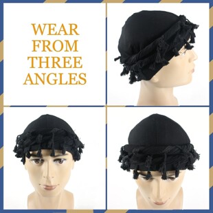 Cross-border new hair scarf hat high quality satin inner twist tail hat tassel hair care hat